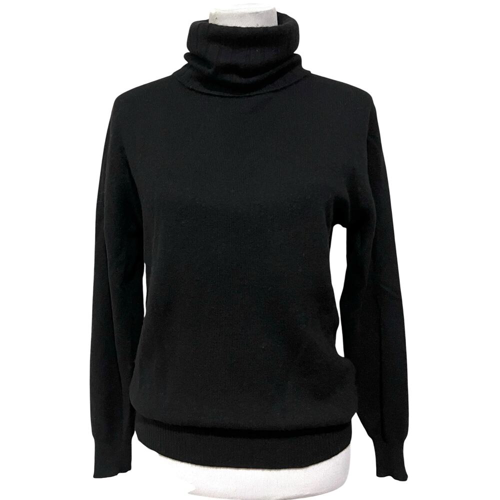 Courtney Rhodes Vintage Women’s Turtleneck Sweater Cashmere Black Sz Small